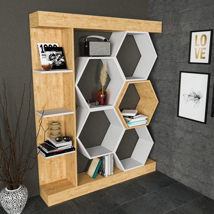 Hanah Home Estantería Sueno Blanco y Roble Hanah Home Estantería Sueno Blanco y Roble